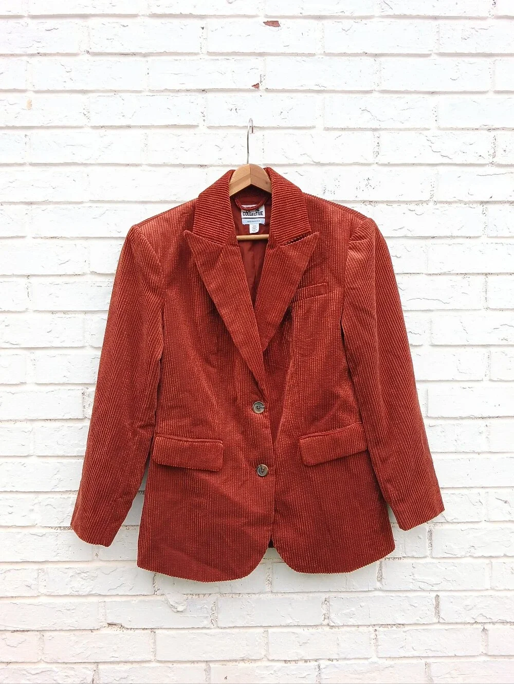 Future Collective Reese Blutstein Wide Whale Corduroy Blazer Rust XXS - Picture 2 of 6